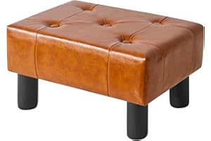 YMYNY Poggiapiedi Ottomano, Sgabello Rettangolare Con Gambe In legno Per Sedia, Soggiorno, Divano, Ingresso, Camera Da Letto 40 × 30.5 × 22.5CM Arancione HBD038J