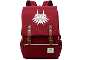 WANHONGYUE The Legend of Zelda Game College Student Schoolbag Vintage Rucksack 15.6-inch Laptop Backpack with USB Charging Port Red / 3