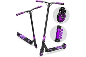 BOLDCUBE Deluxe Stunt Scooter for Kids Ages 8-12 Years | Anodized Finish | ABEC 9 | 4 Bolt Clamp | Marbled Grips | 7+ yrs