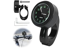 SPERMUOY Motorrad Uhr Lenker,22-25mm Lenkeruhr Motorrad Nachtleuchtende Motorrad Lenkeruhr,Wasserdicht Motorraduhren für Lenker, Lenkerhalterung Uhr für Motorräder, Elektrofahrzeuge-Schwarz