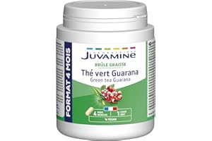 JUVAMINE - Brûle Graisse - Thé Vert Guarana - Action amincissante et tonifiante - Complément Alimentaire - MAXI FORMAT - 120 Gélules - Fabriqué en France