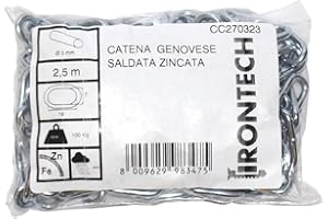 MASIDEF Chaîne génoise prédécoupée diamètre 3 mm. en acier galvanisé 5 m.