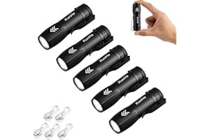 KunHe 5 Pack Small Rechargeable Torch Bulk USB-C Mini High Lumen Torch Clip-on Portable Pocket Flash Light for EDC Emergency Home Use