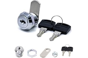 FOGAWA Briefkastenschloss Möbelschloss 16mm Zylinderschloss Verschiedenschließend Zylinder Cam Lock Schrankschloss Spindtürschloss Schubladeschloss Nockenschloss mit 2 Schlüssel