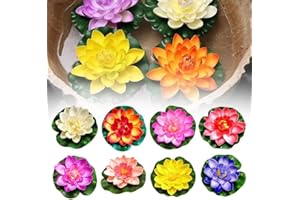 pulunto Künstliche Blume, schwimmend, lebensechte Seerose, Garten, für Teichdekoration, Mikro, C1O9, Landschaft, 10 cm