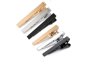 6 stycken slipsklämma, tunt slipsnål, koppar, guld, silver, svart, för alla hjärtans dag, jul, jubileum, fest, möte