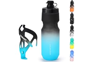 HASAGEI Bike Water Bottle Holder with 24 Oz Bottle, Durable Leak-Proof Non-Slip Design, Lightweight & Universal Fit for Mountain/Road Cycling Accessories