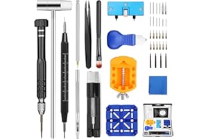 FACIACC Watch Repair Kit, Watch Battery Replacement Kit, Professional Tool Set for Watch Link and Back Removal, Watch Band Tool Kit, Including Watch Case Opener, Watch Pins, Spring bar, Tweezers