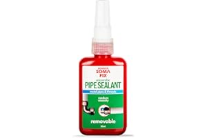 PROFESSIONAL SOMA FIX Pipe Thread Sealant - Anaerobic Sealant for Metal Pipes, Gaskets, Fittings & Threaded Joints - Medium Viscosity, High Pressure Resistant, Oil-Proof & Removable (50ml)