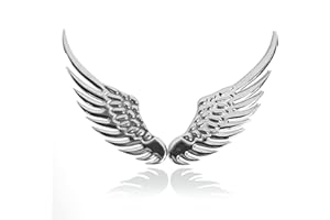 EQLEF Autoaufkleber 3D Flügel Aufkleber Auto Sticker Styling Mode Metall Aufkleber Auto Zubehör (1 Paar) (Silber)