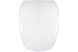 ESTOLI Tapa WC Compatible DIANA GALA - Bisagra Ajustable - Fácil Instalación y Limpieza - Asiento Inodoro Muy Resistente - Blanco - 42 x 34 x 4,5 cm