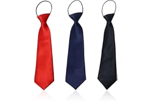 JTMKYO Cravates Pour Enfants De Couleur Unie, 3 Pièces, Cravates Extensibles En Satin Pour Garçons Et Filles, Occasions Formelles, Mariages, Remise De Diplômes Et Uniformes