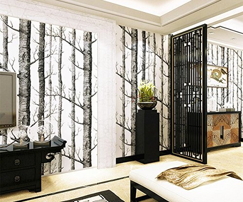 Tapete by COUTUDI, Natur Birke Baum – Wald Holz Vliestapete Wandbilder, PVC frei Fine Decor, 0.53m B*10m L - 7