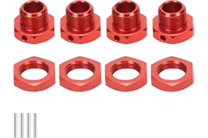 RCAWD Ruota esagonale e dado ruota 17mm per ARRMA 6S, Fireteam 6S, Kraton 6S, Notorious 6S, Outcast 6S, ruote mozzi adattatore per #AR310484#ARAC9416, AR310449#ARAC9763 (rosso)