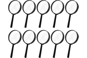 QLOUNI Lente Ingrandimento Bambini 10PCS 5X Lente d'Ingrandimento Portatili Plastica Kit Giocattoli Lente di Ingrandimento per Attività in Aula Lente d'Ingrandimento per i Bambini y Piccoli Investigatori