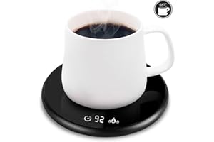 MQUPIN Coffee Mug Warmer, Electric Smart Beverage Mug Warmer Cup Warmer with Touch Tech & LED Backlit Display, Coffee Warmer for Home Office Coffee Mug, Milk-Cup Warmer with 2 Temperature Settings