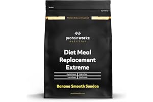 THE PROTEIN WORKS Protein Works - Diet Meal Replacement Extreme, Supports Healthy Weight Loss, Complete Nutrition, Low Calorie, Low Sugar, 23 Vitamins & Minerals, Banana Smooth Sundae, 16 Meals, 1kg