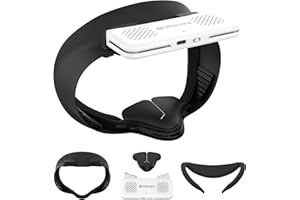 RCSTYLE Hibloks Masque de refroidissement compatible avec ventilateur Quest 3S pour accessoires Meta/Oculus Quest 3S, ventilation circulée élimine la buée sur les lunettes (soie glacée douce)