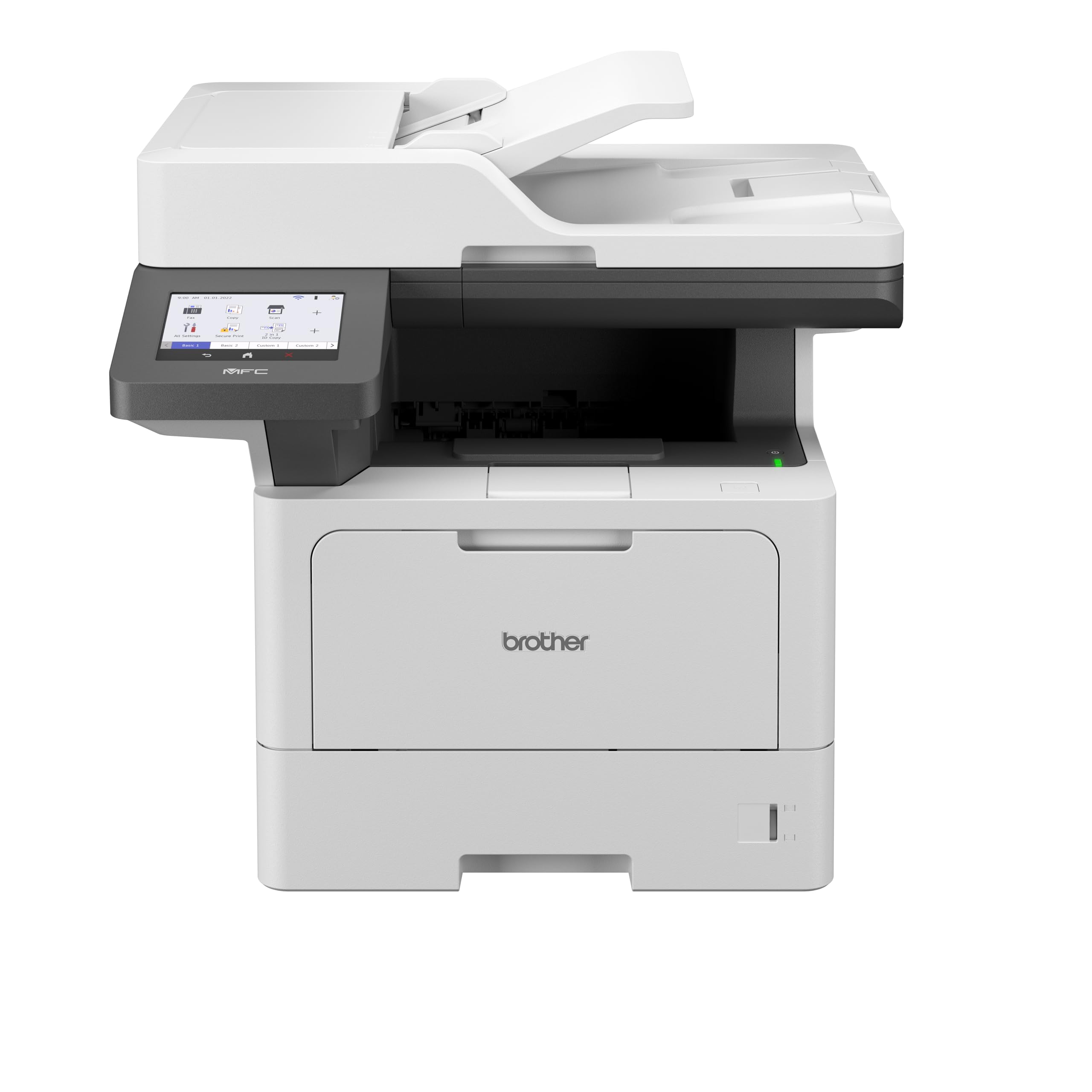 Brother MFC-L5915DW Auto Duplex Laser Printer, 50 PPM, Dual Scanning, Print Scan Copy Fax, 5" Touch Screen Display, 70 Pages ADF,(WiFi WiFi Direct LAN USB), 11000 Pages Inbox Toner, Free Installation