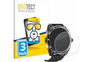 BROTECT Protective Glass for Yuede Smartwatch 1.43 Inch (Round) (Pack of 3) Protective Film Tempered Glass [Extremely Scratch-Resistant 9H, Anti-Fingerprint, Ultra Transparent]
