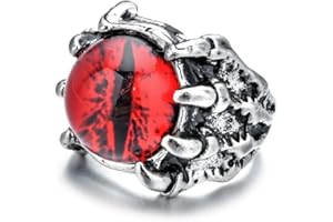 Auriselle Anillo de los Hombres Ajustable Cráneo Circón Ojo del Diablo Vintage Vikingo Retro Abierto Anillo Pulgar Gótico Joyería Regalos para Hombres Niños Padre