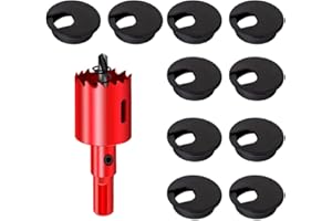 DuDuZui 10 szt. przelotki na biurko, osłony otworów na kable biurowe, organizowanie kabli biurowych i domowych, z otwornicą (czarne, 35 mm)