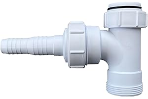 PlumbEZ Multi-Fit Waste Trap Adaptor Tee with Nozzle - 40mm 1.1/2" Swivel Swept BSP Tee c/w Nozzle, Dishwasher Waste Pipe Connector, Washing Machine Waste Splitter, BS EN 24-1:2002 Compliant