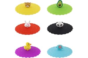 BEASAFY 6 Stück Silikon Glasabdeckung Trinkglas 10 cm, Bunt Anti Staub Silikondeckel für Gläser, Silikon Deckel für Trinkgläser, für Wasserbecher, Weingläser, Kaffeebecher, Zuhause und Im Freien