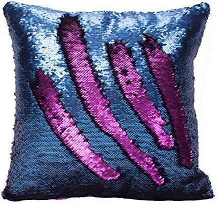 Kunshop Reversible Sequins Mermaid Pillow Covers 40×40 cm Magical Color Changing Pillowcase Christmas Decoration (27)