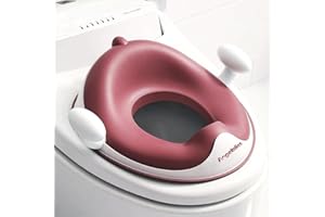 Angelbliss WC Sitz Kinder, Baby Potty Training Toilettentrainer, Kinder Toilettensitz für Jungen und Mädchen, Doppeltem Anti-Rutsch Polster Kloaufsatz, mit Griff und Spritzschutz (dunkelrosa)