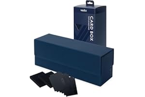 Vault X Trading Card Storage Box, Premium Exo-Tec Material, Detachable Magnetic Lid, Dividers & Foam Fillers, Organise Deck Boxes, Toploaders, Sleeved Cards, for Collectible Games, Sports, TCG (Blue)