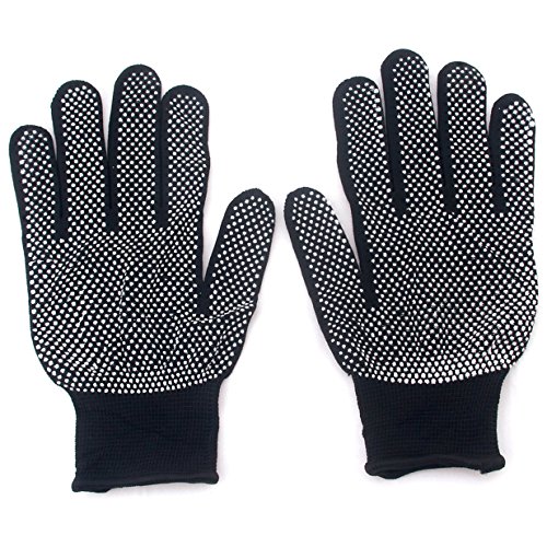Lalang Black 1 Pair Hairdressing Heat Resistant Gloves Hair Straightener Curling Tong Gloves