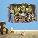 Produktbild Wall Decor 247 3D-Wandaufkleber für Kinderzimmer, Motiv Shrek, für Jungen, Mädchen, 50 cm (B) x 35 cm (H)