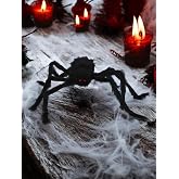 Cadılar Bayramı Peluş &Ouml;r&uuml;mcek Halloween Parti Dekoru Siyah 75 cm
