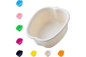ANXICER Grande Bassine Plastique Bassin de Spa Bain de Pieds,Spa d'eau et Massage des Pieds,pour Pédicures Tremper Les Pieds Détox et Massage Elimine Callosités Cuticules (White)