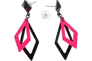 W WIDMANN MILANO Party Fashion - Kolczyki romby, kolczyki sztyfty, biżuteria kostiumowa, disco, lata 80, przebranie, karnawał