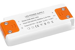GONEW21 Transformador 220V A 12V - Transformador 12V Driver LED, 36W Transformador LED, Sin Parpadeo LED, Sin Ruido Del Transformador, Transformador De Bajo Voltaje LED Para G4 Mr16 Gu5.3 LED, 1 ud