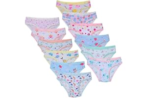 Calosy, slip da bambina in morbido cotone, fantasie assortite, confezione da 12