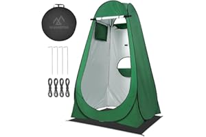 WONSEFOO Tente de douche pop-up portable pour toilettes privées | Protection UV et résistance à l'eau | Design pop-up pliable | 4 personnes | Camping et randonnée