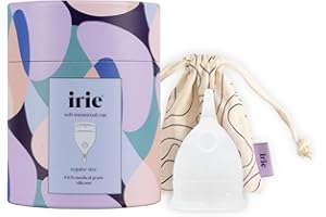 irie - Copa Menstrual Suave, Cómoda, Reutilizable de 100% Silicona grado Médico con bolsa [Regular, Transparente]