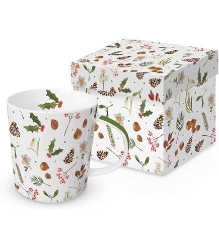 Kaffeebecher-Set Mit Eichhörnchen & Rotkehlchen-Motiv – Inkl. Geschenkbox, Mikrowellengeeignet