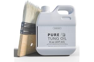 8 OZ Pure Tung Oil for Wood Finishing with Wood Brush, Waterproof Wood Sealer Indoor and Outdoor, 100% Pure Natural Tung Oil for Unfinished Bare Wood, Such as Wood Furniture, Wood Floors - by OAIEGSD