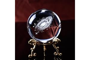 LUCCYLE 3D Kristall Planet Sonnensystem Modell,6 cm Ball Gravur Schießstern Tafelaufsatz Ornament für Weihnachten,Geburtstags, Kinder Geschenk (Milchstraße)