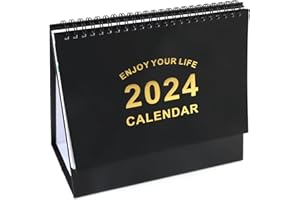 ONSOLO Desk Calendar 2024-2025 black, Standing Flip Desktop Calendar with Thick Paper, Creative Note Desk Calendar Includes Multi-Country Holidays，Monthly Planner Daily Planner for Students, Office Workers