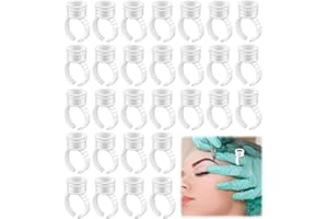 SJBAUTYO 100 anillo pigmento,Soportes para pegamento de pestañas, Anillos de maquillaje desechables pequeños, herramienta de belleza, para manicura, tatuajes, extensiones de pestañas, pigmentos, etc.