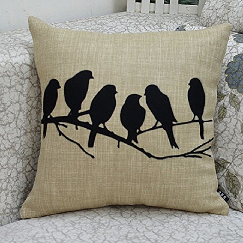 Elviros Dekorativ Baumwoll Leinen Mix Kissenbezug 45 x 45cm - 2