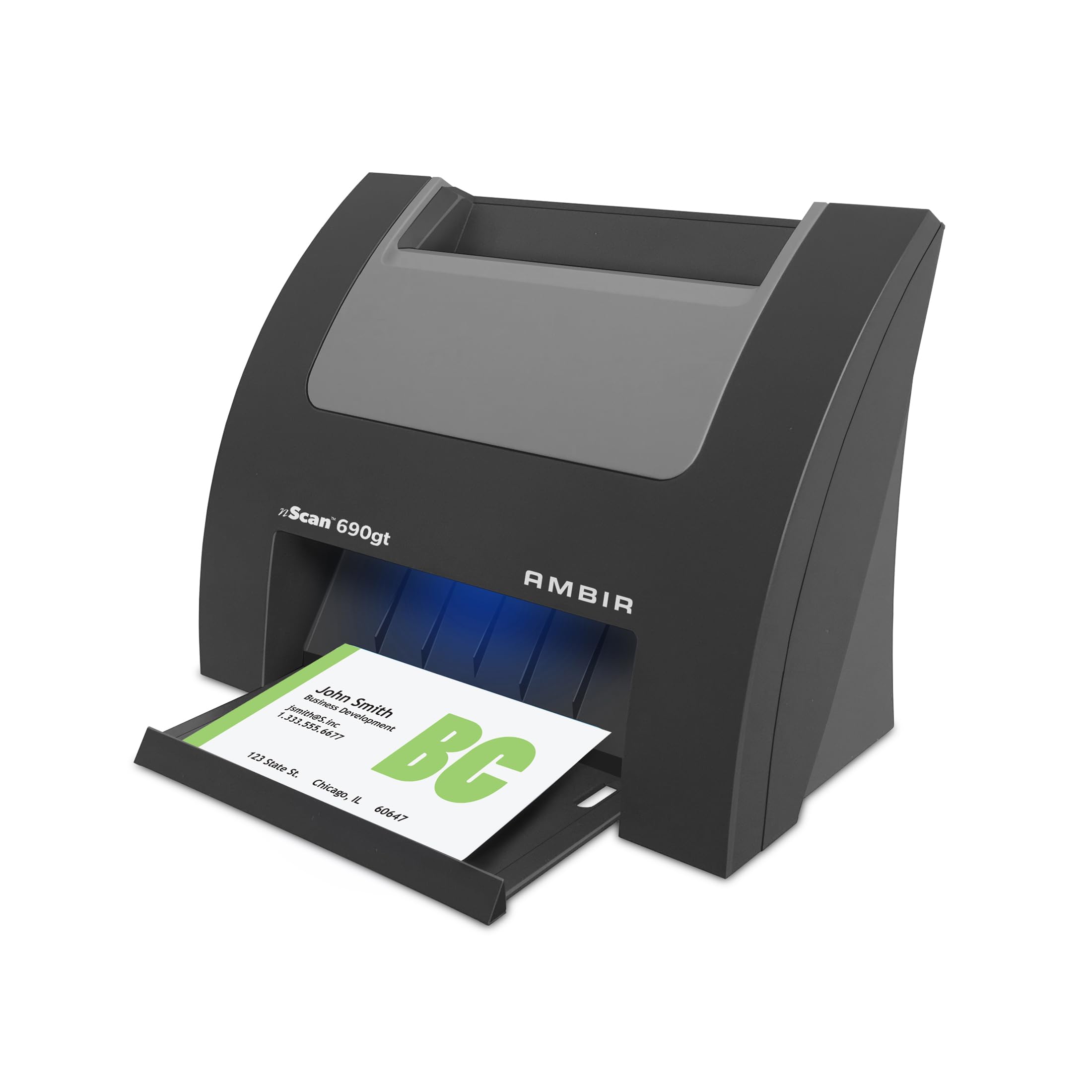 Ambir nScan 690gt-BCS High-Speed Vertical Card Scanner with AmbirScan Business Card for Windows PC