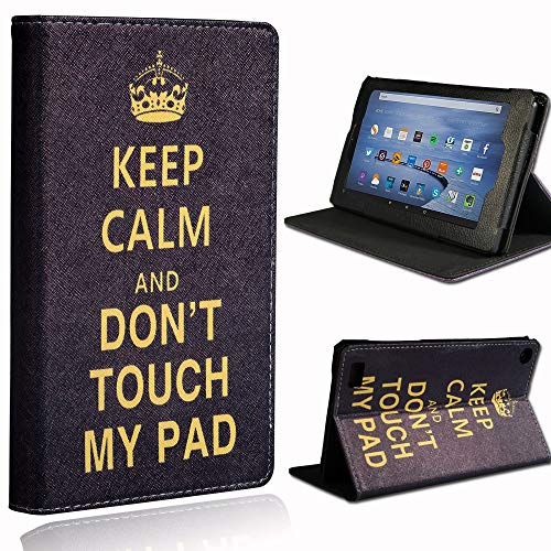 FINDING CASE For Amazon Fire 7” Alexa (9th Gen 2019 & 7th Gen 2017 & 5th Gen 2015 Releases) 7 inch Tablet - Folio Leather Smart Folding Protective Stand Cover (Don't Touch My Pad)