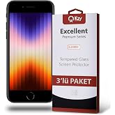 KZY İLETİŞİM Apple iPhone SE 3 2022 ile uyumlu Temperli Ekran Koruyucu Kırılmaz Cam Ekonomik 3'l&uuml; Paket