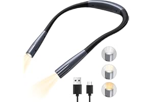 HyAdierTech Hals Leselampe Buch, Flexible Buchlampe LED Leselampe Nachtlicht, 3 Farben, LED Buchlampe Wiederaufladbar, Perfekt zum Lesen, Stricken, Campen, Reparieren
